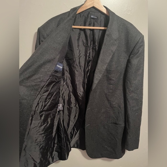 Giorgio Armani Classico Charcoal Gray Black Men's Wool & Cashmere Blazer 44R - Picture 2 of 16